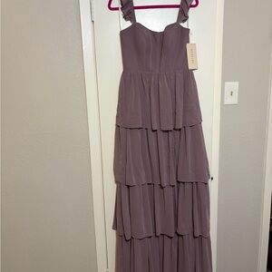Revelry Mauve Tiered Formal Dress